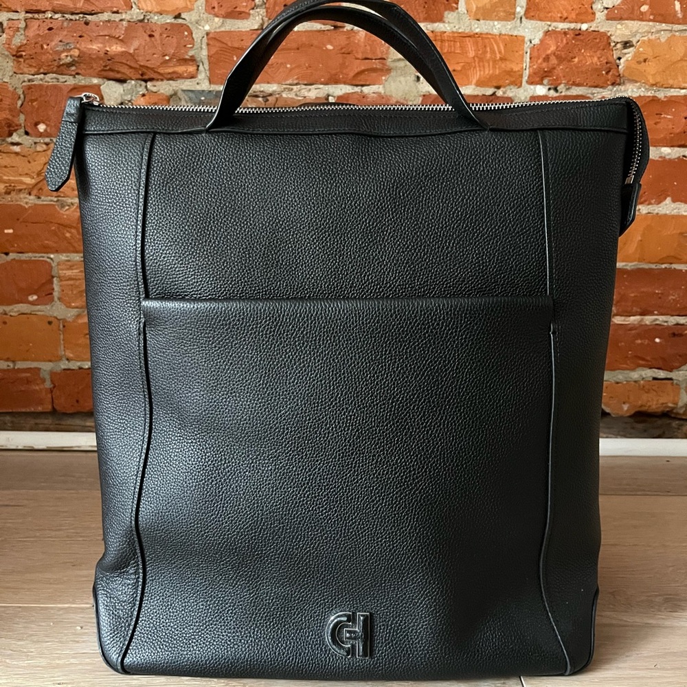 Cole Haan Black Textured Backpack